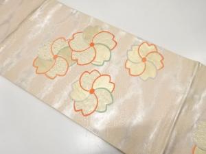 アンティーク 霞に桜模様織り出し袋帯(材料)